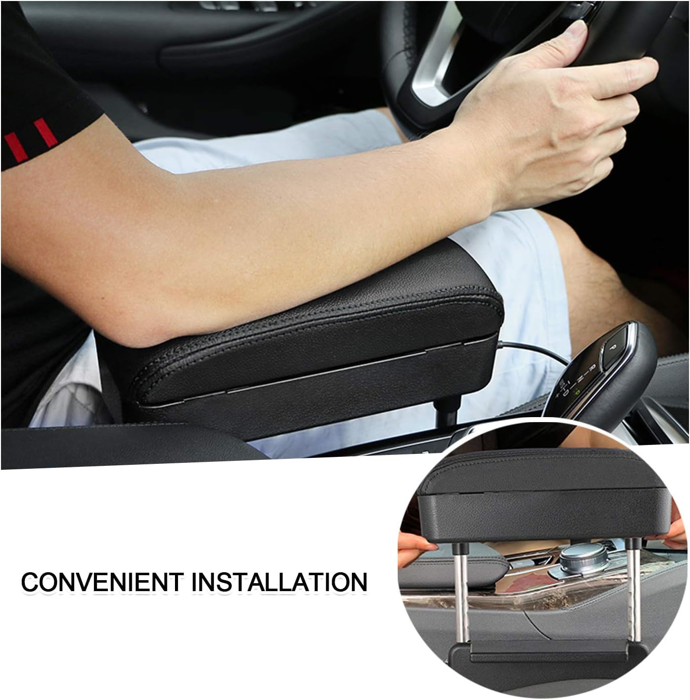 Accoudoir de Voiture pour Console Centrale pour Nissan X-Trail (T33), Relevable Réglable en Hauteur Extension D'accoudoir pour Coude,Black Line