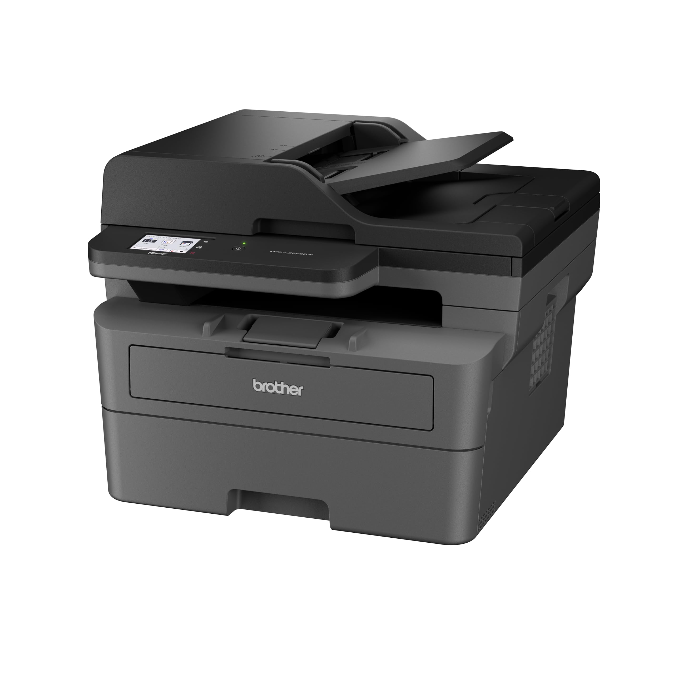 Brother MFC-L2860DWE 4-in-1-Multifunktions-Laserdrucker, 34 ppm, Duplexdruck, 6,8 cm Touchscreen-Farbdisplay, Fast Ethernet, WLAN mit 5 GHz und USB 2.0