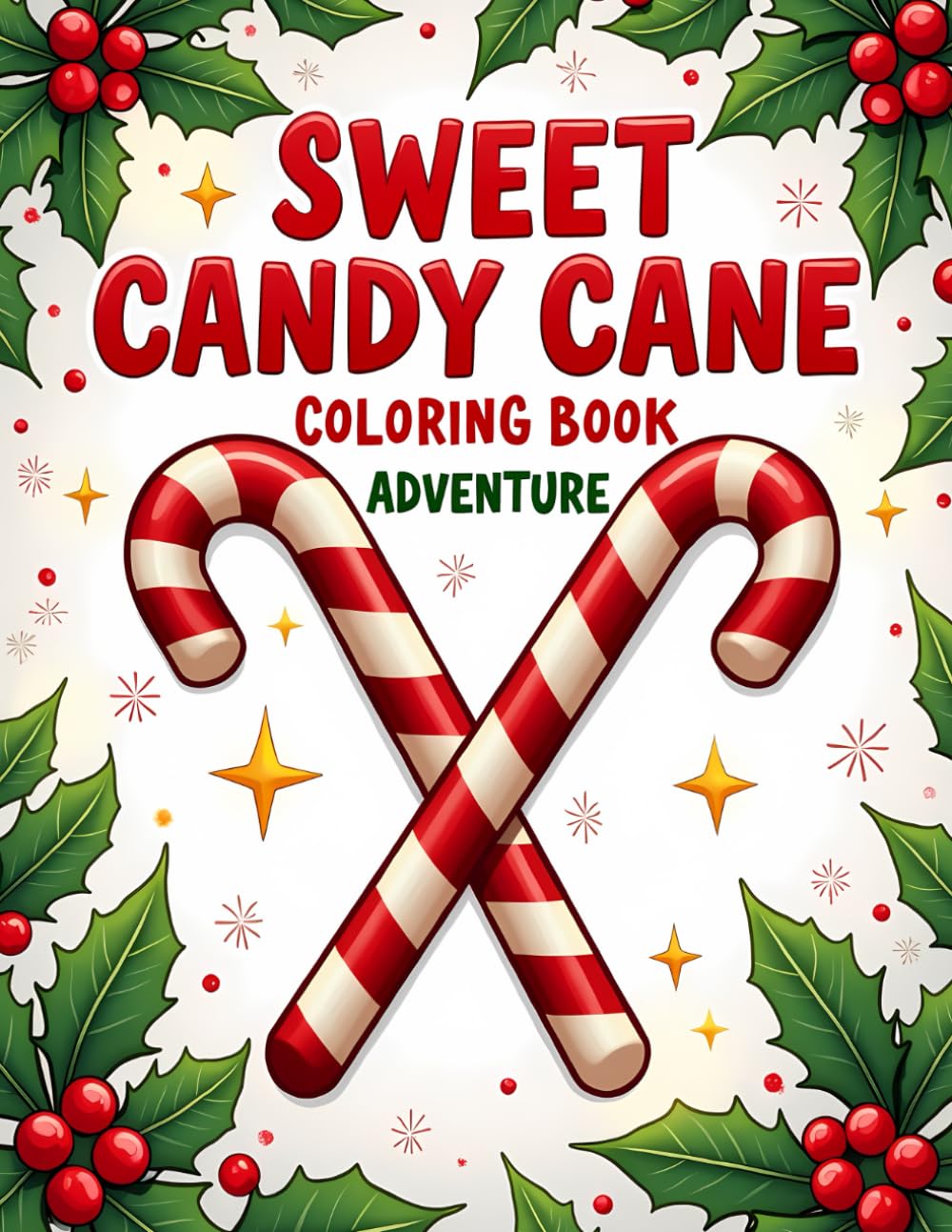 Sweet Candy Cane Coloring Adventure: A Fun Christmas Coloring Book Filled with Cute Candy Canes for Kids