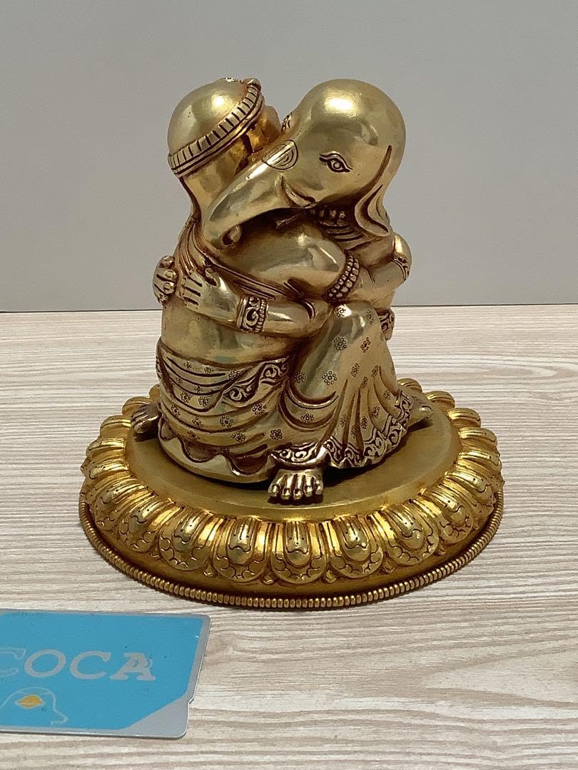 Amazon.co.jp: チベット密教 1点物 》 24金張 ガネーシャ 歓喜天 蓮台