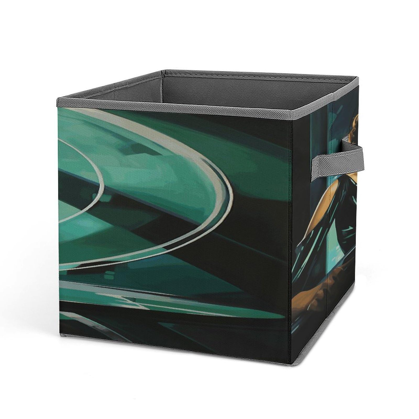 Fekiloot Style Green Dress Woman Storage Bins Storage Baskets