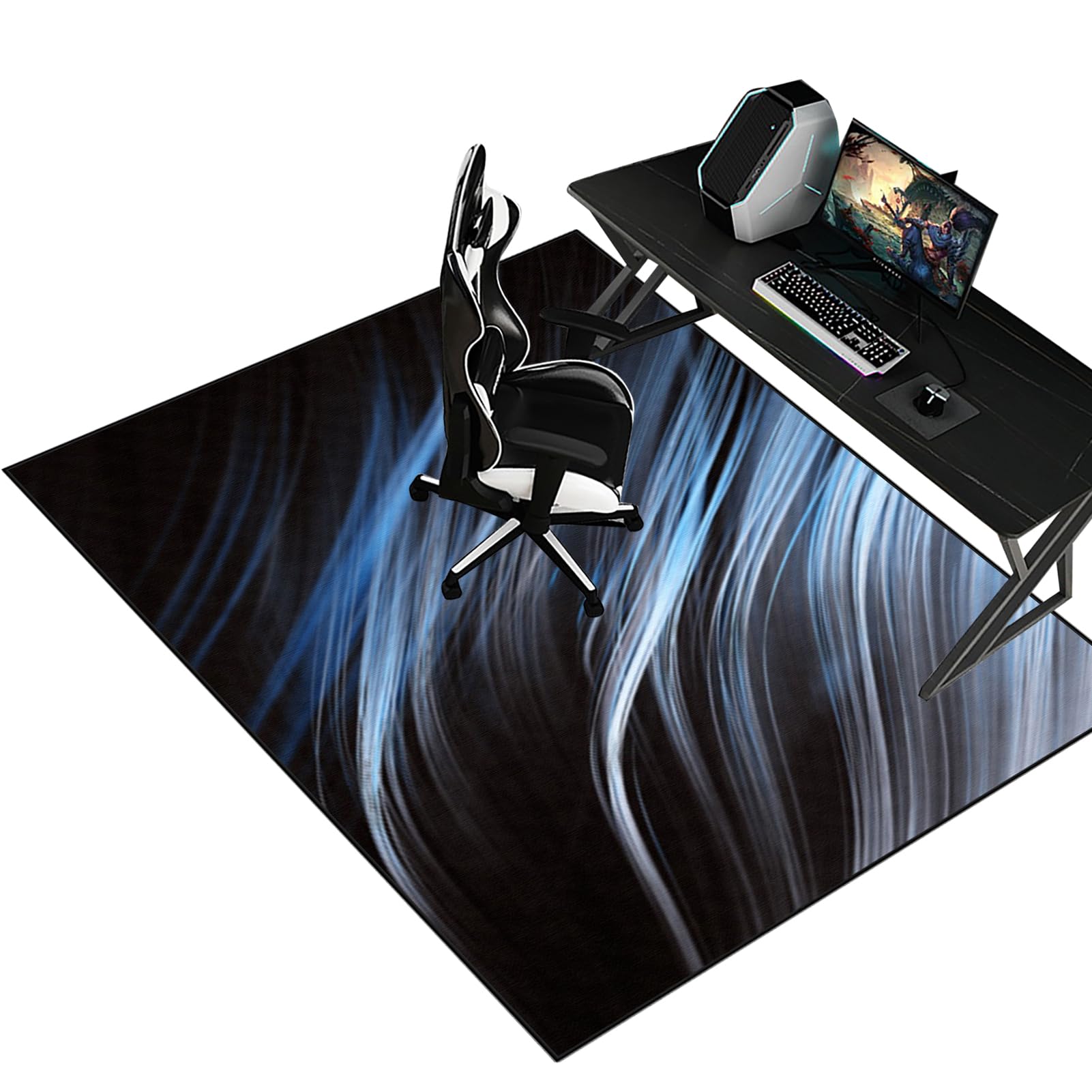 Fzamudng W1-73 Office Chair Mats For Carpeted And Hardwoods Floor Non-Slip Gaming Computer Chair Mat 120 X 140 Cm Chair Carpet Hard Floor Protector Mat For Hardwood Floors Tile Laminate Floor Rolling Chair