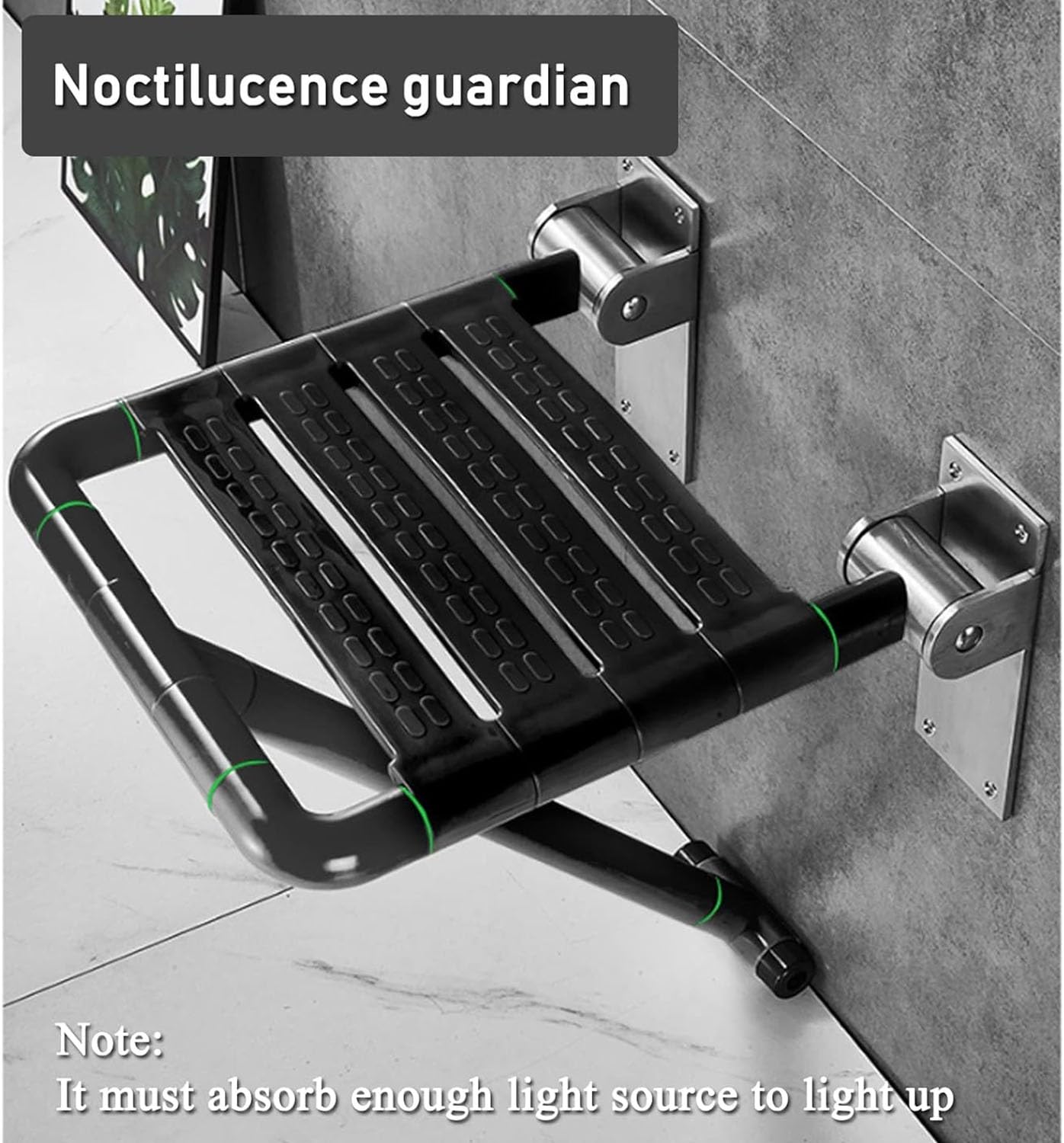 Taburete de Ducha Asiento de Ducha Plegable Montado en la Pared con Patas abatibles Taburete de Ducha Plegable Silla de Ducha Impermeable Silla de baño atornillable Taburete de Ayuda para PE