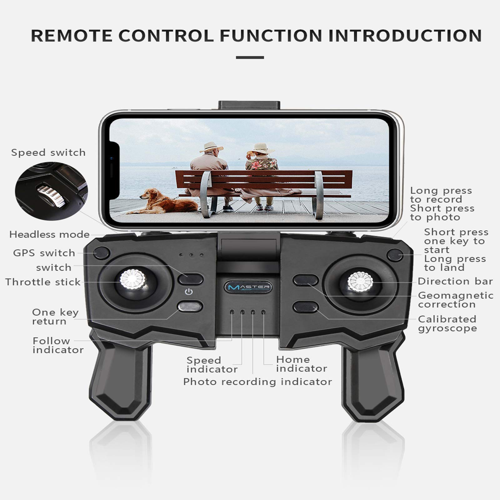 NA Mini Drone Pieghevole, con Videocamera 4K HD, Riprese Surround, Riprese A Seguire, Quadricottero RC Elicottero, per Bambini E Principianti,3 Battery