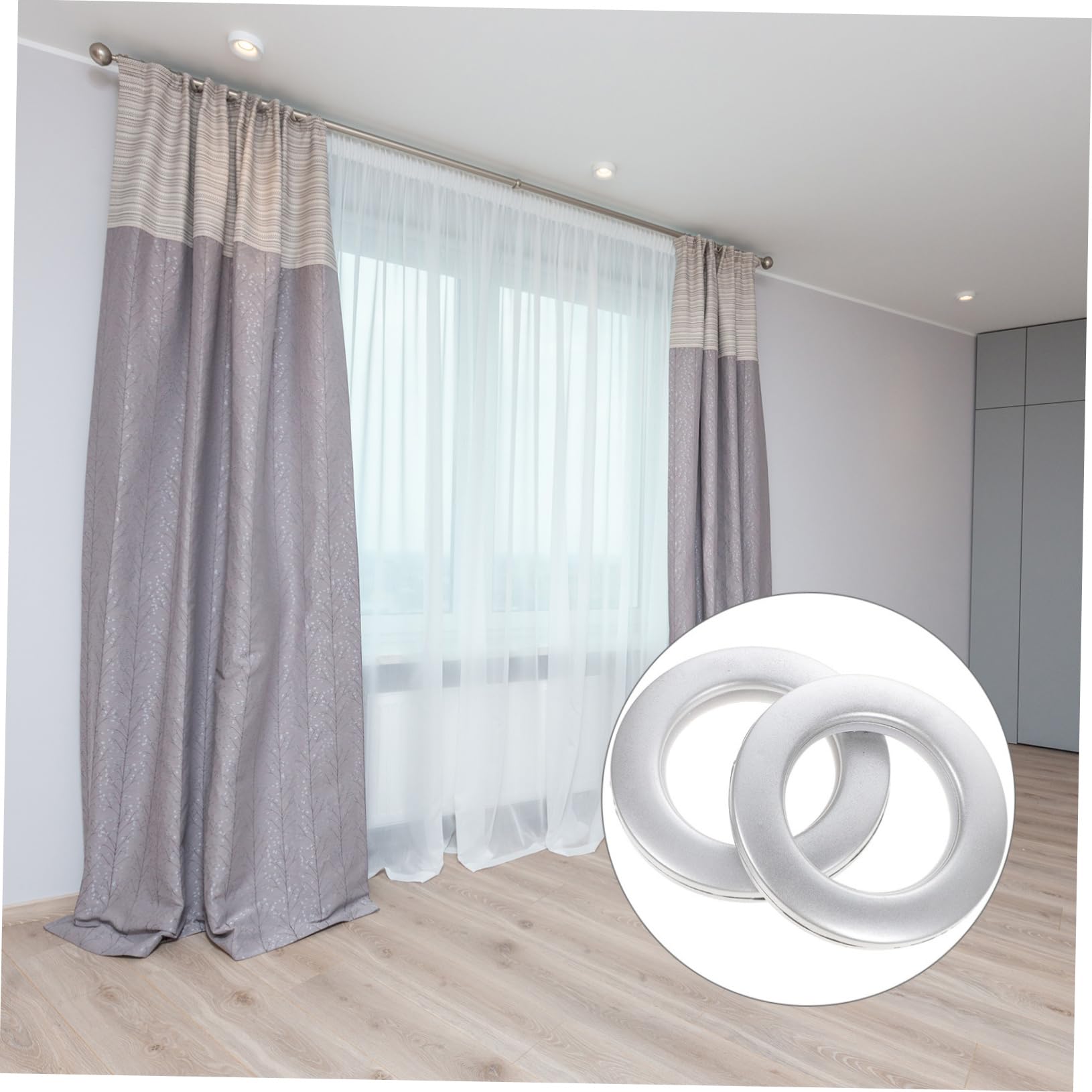 Œillets de Rideau Anneaux Romains en Plastique Silencieux 75 Installation sans Outils Lot de 75 Pièces pour Décoration de Tissu pour Rideaux pour DIY
