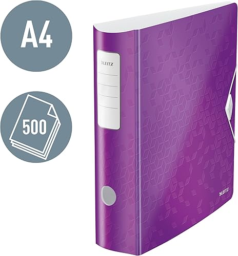 Miniatura 38 de LEITZ 11060036 – Archivo de palanca Polyfoam 180º Curvo con Cierre de Goma Active Wow DIN A4 2.953 in Azul Metálico