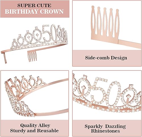 Miniatura 286 de Decoraciones de cumpleaños de 3 años para niñas; banda, corona/tiara, velas y adorno para pastel de cumpleaños de 3 años; regalos y decoraciones