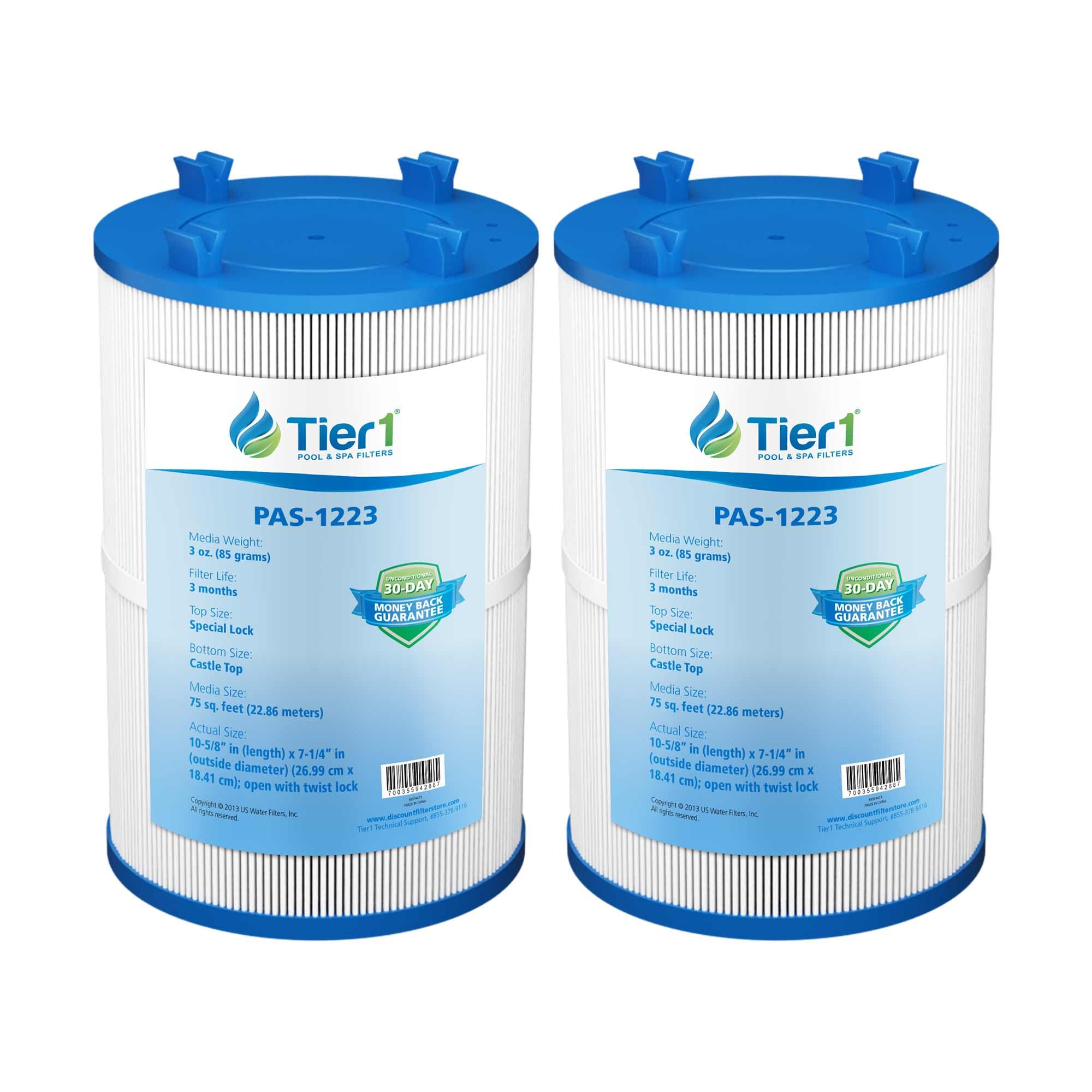 Tier1 Replacement for Dimension One Spa Filter 1561-00 – 2 Pack | Compatible with Pleatco PDO75-2000, FC-3059, C-7367 | 10-5/8" x 7-1/4" | Trilobal Fabric | High Flow | Washable Spa Filter Cartridge