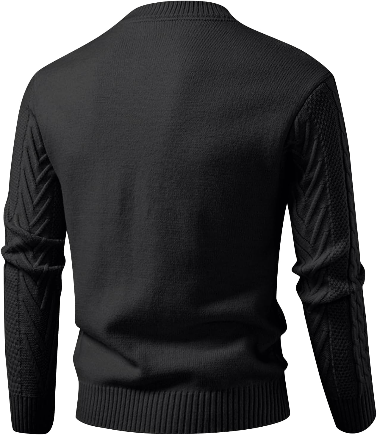Ymosrh Men's Sweater Long Sleeve Casual Solid Crewneck Textured Knit Pullover Sweaters, M-3XL