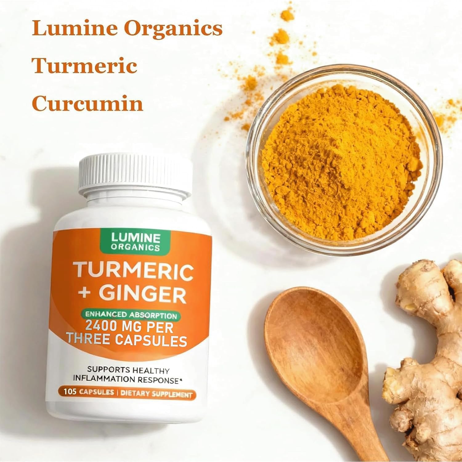 Turmeric Curcumin Supplement, 2400mg Turmeric Extract with 95% Curcuminoids (1PCS)