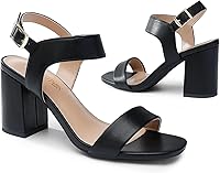 Vista 3 de DREAM PAIRS Women's High Chunky Heels Square Toe Block Ankle Strap Dress Comfort Sandals