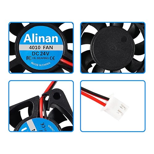 Miniatura 18 de Alinan 6pcs 4010 12V Color LED Mini Brushless Cooling Fan Transparente 40 * 40 * 10MM 0.05A para impresora 3D, PC, Caso, CPU