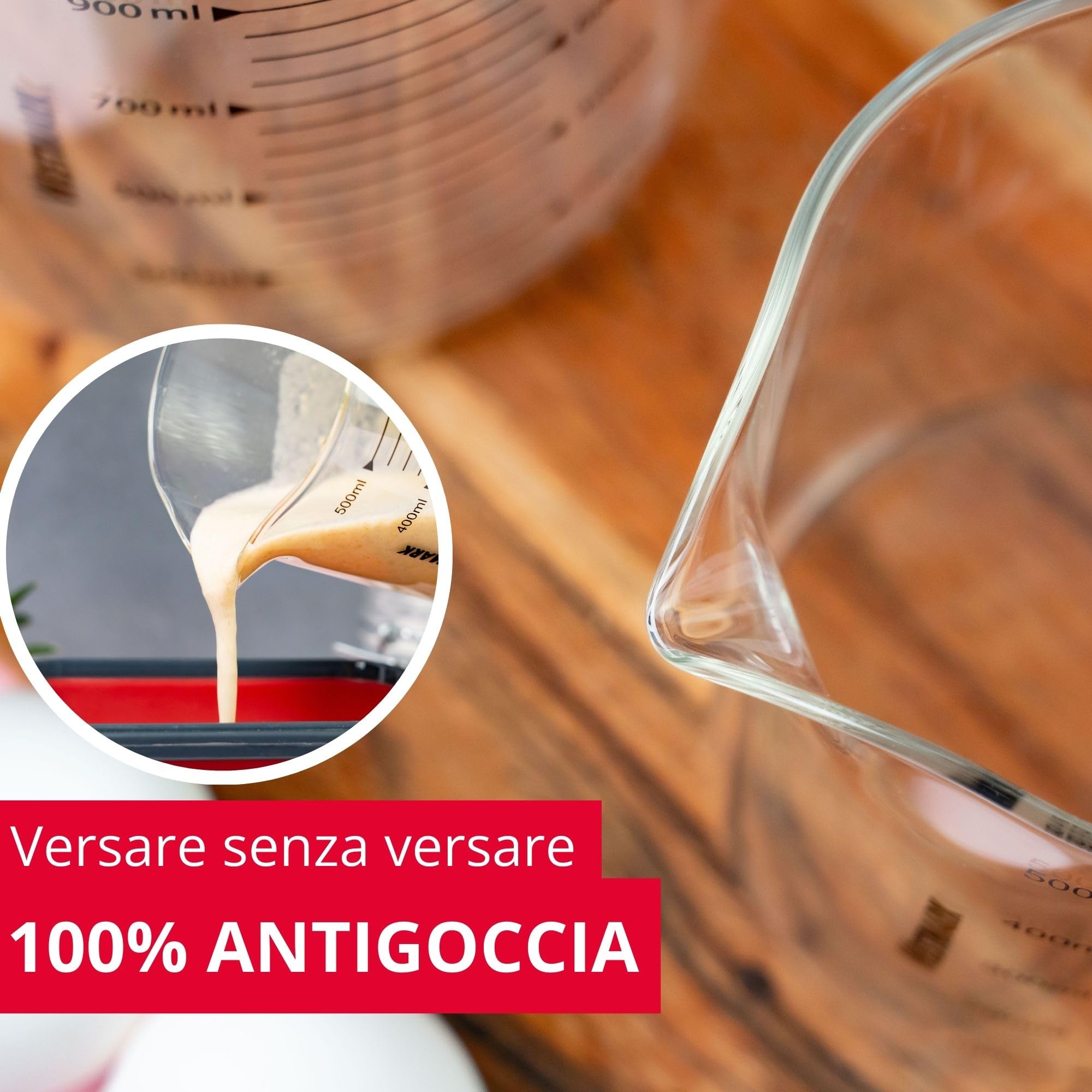 Westmark Brocca dosatrice in vetro - Ideale per misurare ingredienti per dolci e cottura, adatta a microonde, resistente alle temperature, manico ergonomico - 1,1 litri