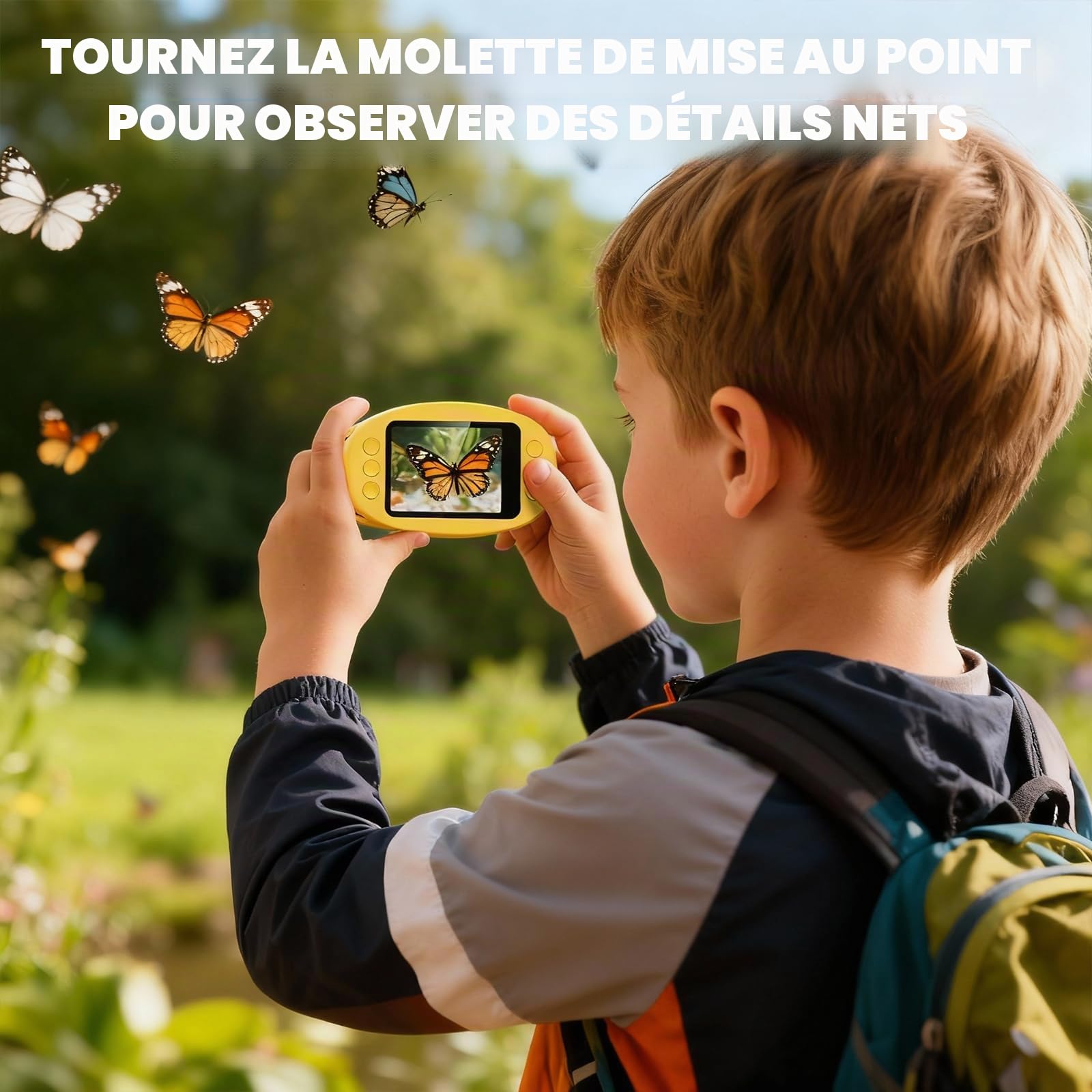 Microscope Numérique pour Enfants, 1000X Portable Rechargeable Microscope Numérique, IPS 2'', 8 Lumières LED, Scientifique et Jouet Éducatif pour Enfants 3–12 Ans