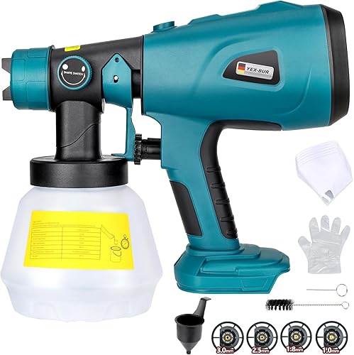Miniatura 8 de Rociador de pintura inalámbrico para Dewalt 20 V 60 V batería 200 W pistola de pulverización portátil HVLP sin escobillas con contenedor de 33.8 fl