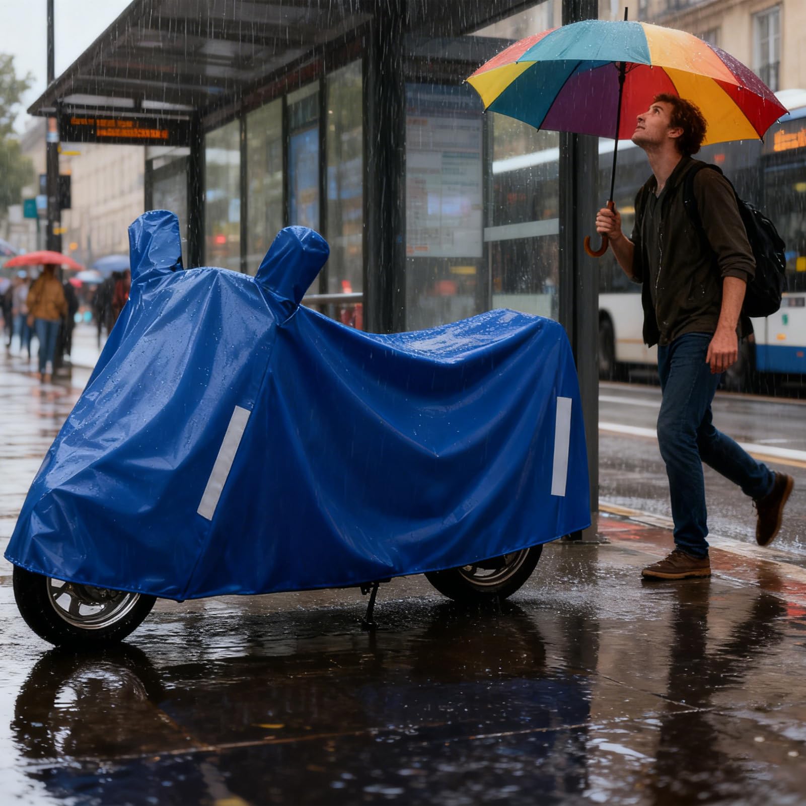 Pokrowiec ochronny na motocykl, odporny na warunki atmosferyczne, wodoodporny, odporny na warunki atmosferyczne, na motocykl terenowy, łatwy montaż, do skuterów elektrycznych