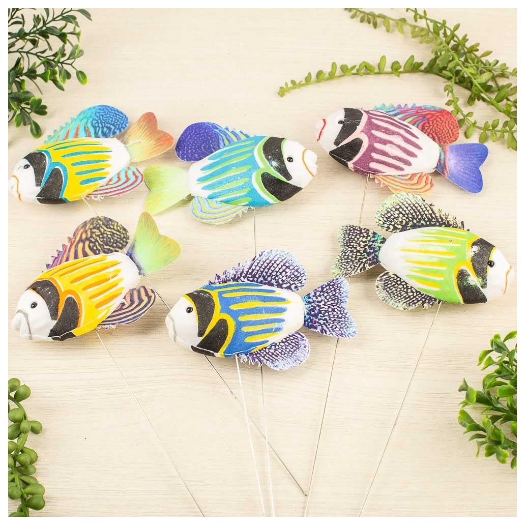 Amazon.com: Pack of 12 Artificial Assorted Striped Tropical Fish