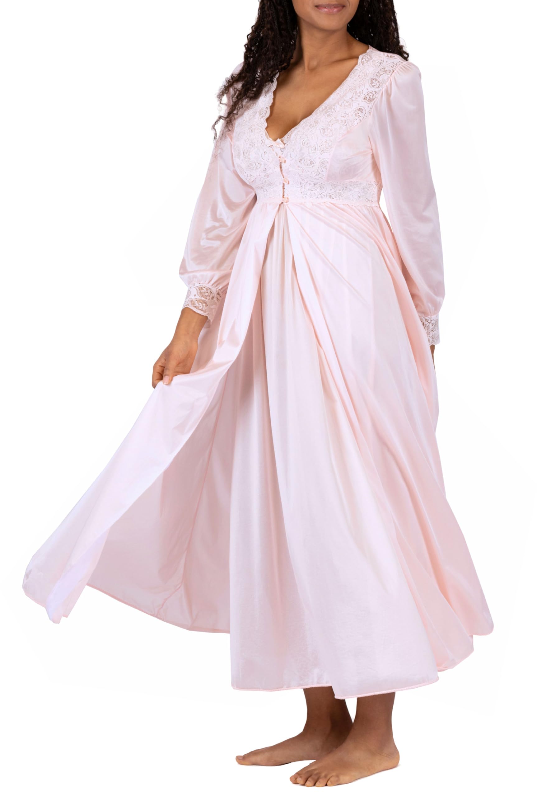 Shadowline Women's Nightgown Robe Peignoir Set Silhouette Nylon Sleepwear