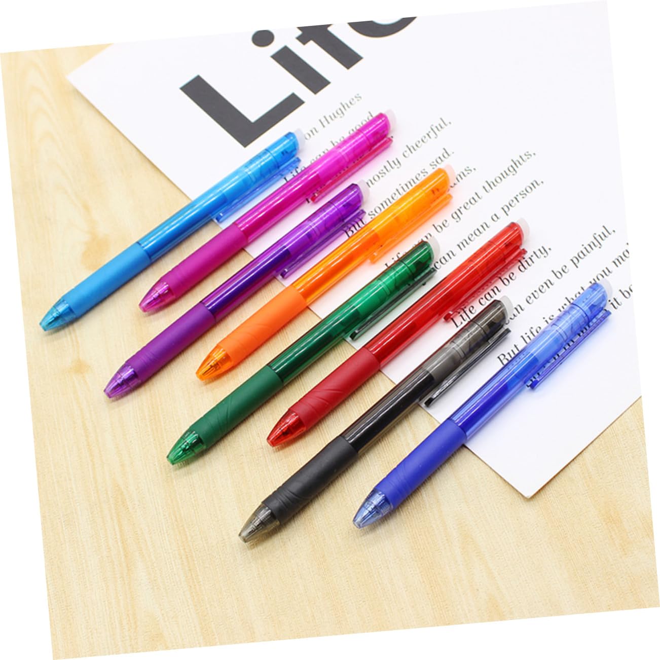 Angoily 24 Pièces Stylos Gel Effaçables de Stylos à Encre Gel Réutilisables pour Étudiants et Bureau Fournitures Décriture Précises et Polyvalentes