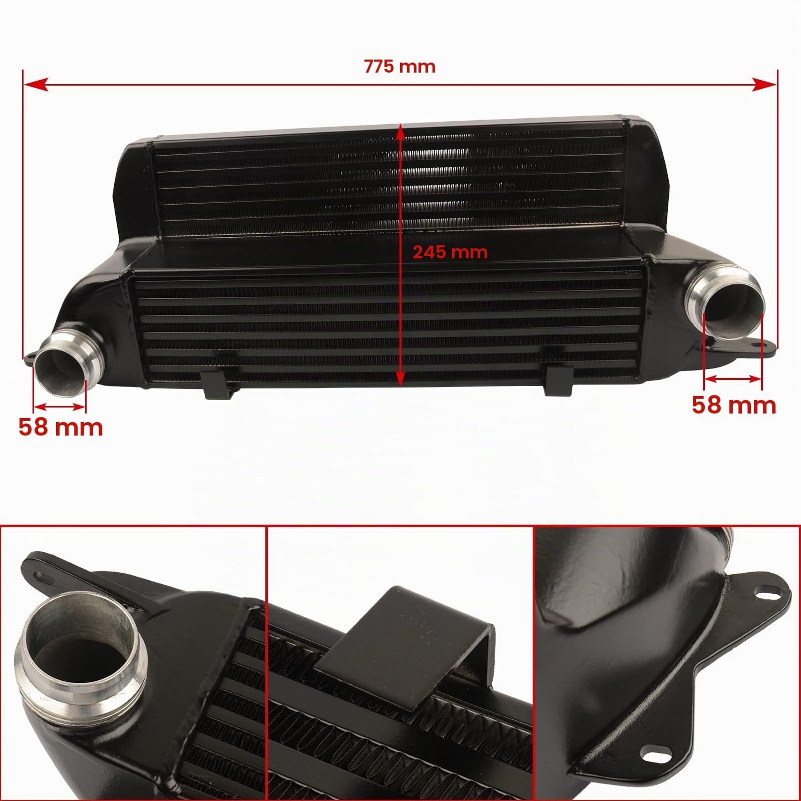 Bisenya Intercooler Compatible con 5 E60 E61 525d 530d 535d 2004-2010, 6er E63 E64 635d 2006-2010