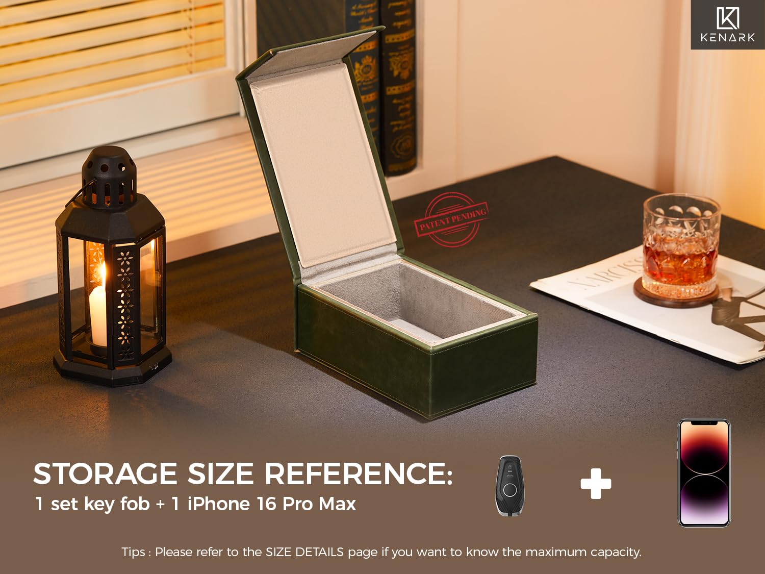 KK7-DG Faraday Protector Box, Signal Shielding, Anti-Theft Car Key & RFID Blocker for Vehicles - Compact Design(Aqua Green)