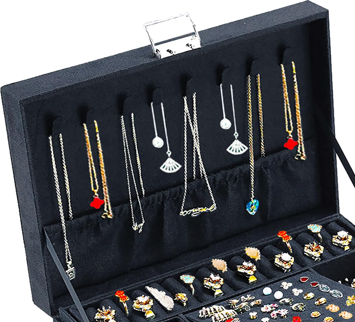 Amazon.com: QBestry Jewelry Box for Women with Lock & Key & Drawer