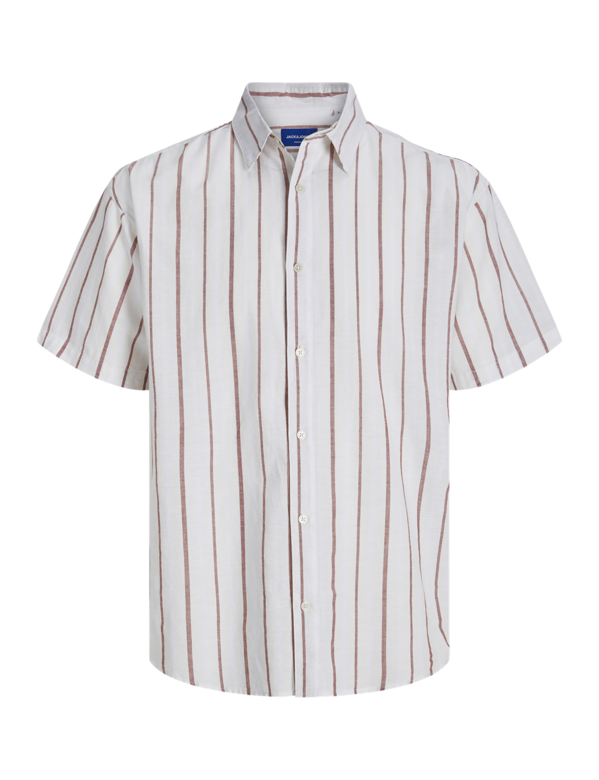 JACK & JONES Jorjoshua Canggu Stripe Shirt Ss męska, Antique White, L