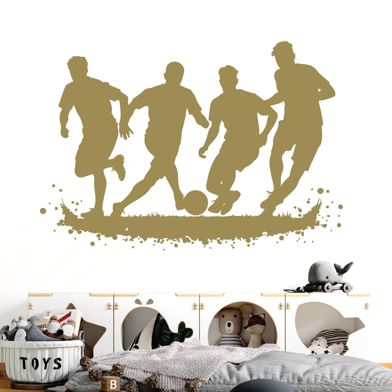 calciatori Wall Art Vinyl Sticker – cameretta dei Bambini, Targa in Vinile, Poppy, Extra Large (1460x550mm)