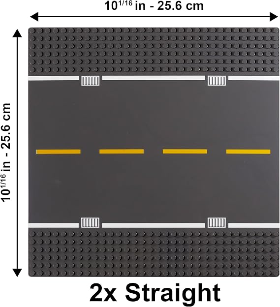 Building Block Road Base Plates 6 Pack Compatible with Brands