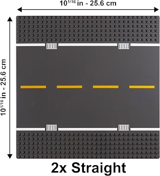 Building Block Road Base Plates 6 Pack Compatible with Brands