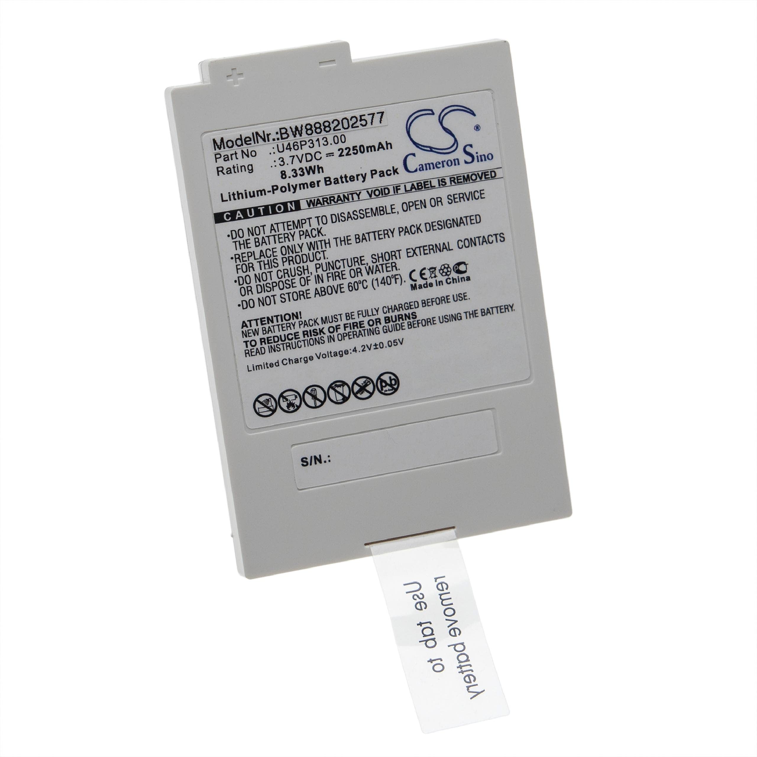 vhbw Replacement Battery compatible with Xfinity TCA300COM, iControl Technicolor Alarm Units, Alarm Control, Home Security (2250mAh, 3.7V, Li-Polymer)