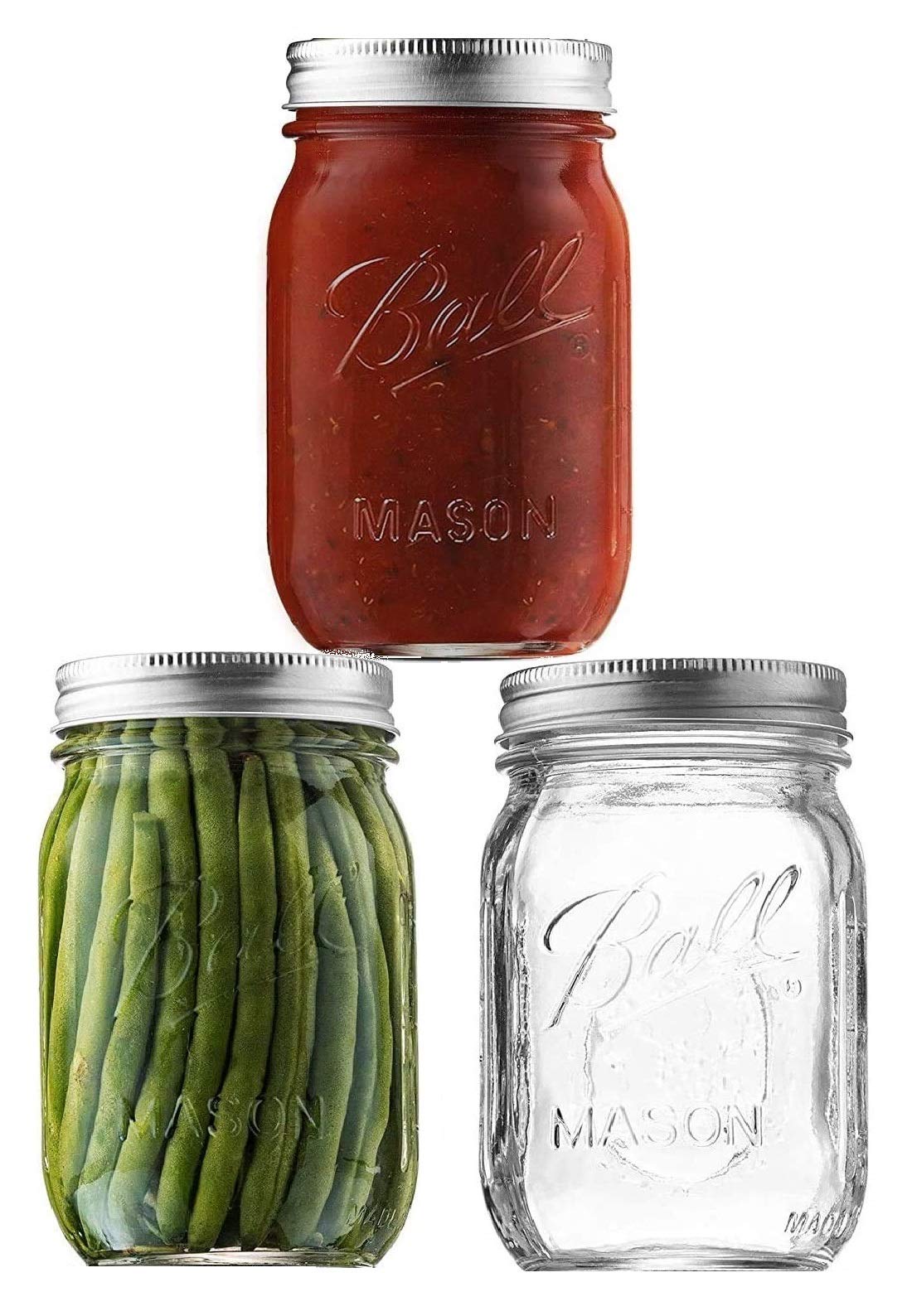 ginoya brothersKitchen Storage Wide Mouth Glass Jar & Container With Airtight Lid - 500 ML - SET OF 3[On Jar Measurement 300ml But Capacity 500ml]