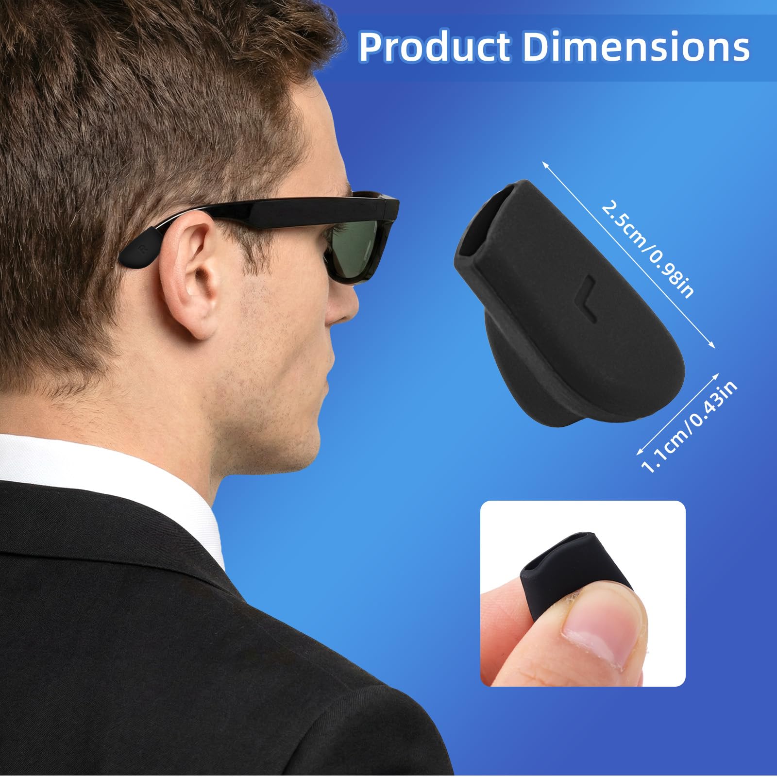 Ferma Occhiali Compatibile con Gen 1/Gen 2/Wayfarer/Skyler/Head Liner, in Silicone Antiscivolo per Una Vestibilità Sicura Durante l'Uso Sportivo e Attivo