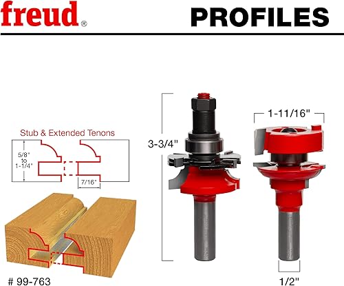 Miniatura 3 de Freud 99-763: Riel ajustable Premier de 1-11/16" (diámetro) y broca de ajuste - Cuenta redonda