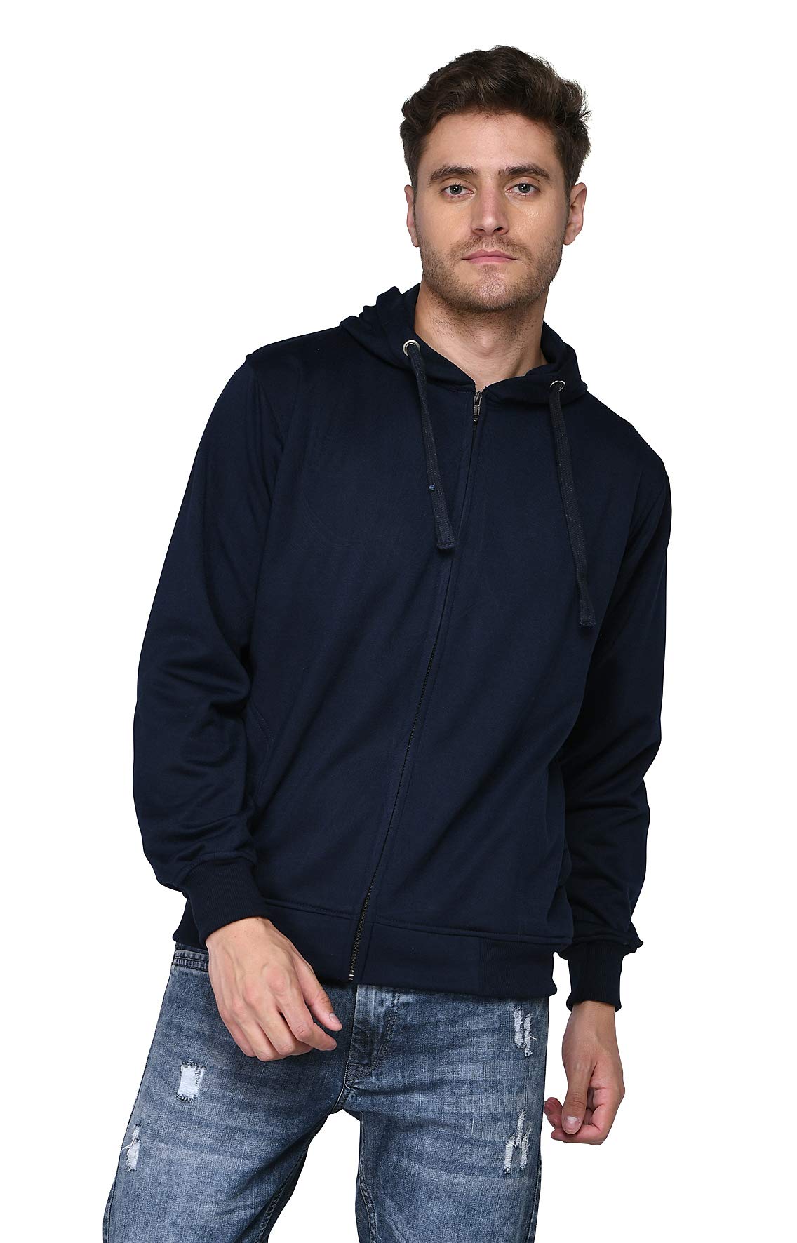 sxv style SXV Solid Plain Zipper Sweatshirt Hoodie for Men & Women-picture-35
