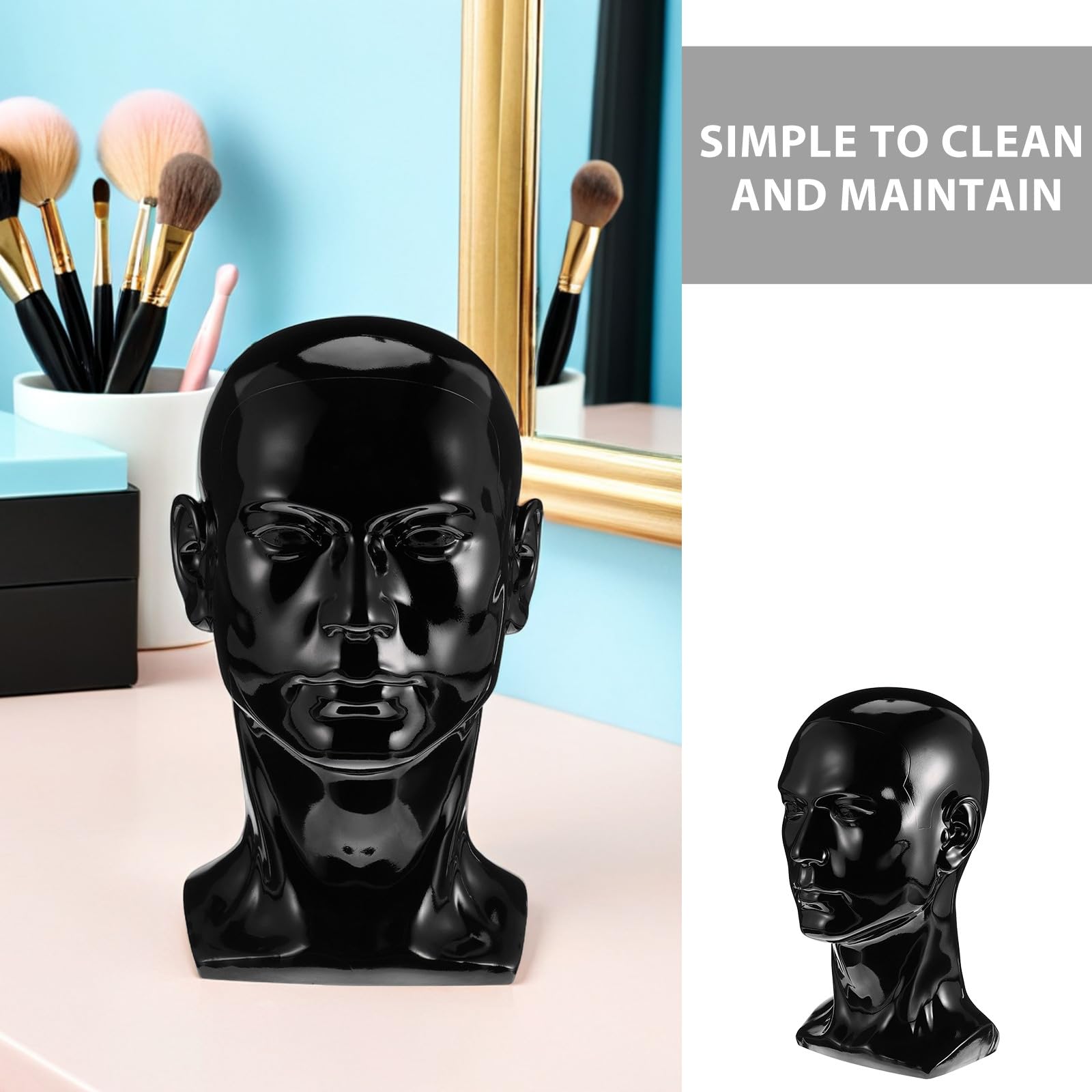 VICASKY Perücken-kopf aus Pvc für Haarstyling-übungen Hutständer und Make-up-schulungen Realistisches Design mit Kopfumfang