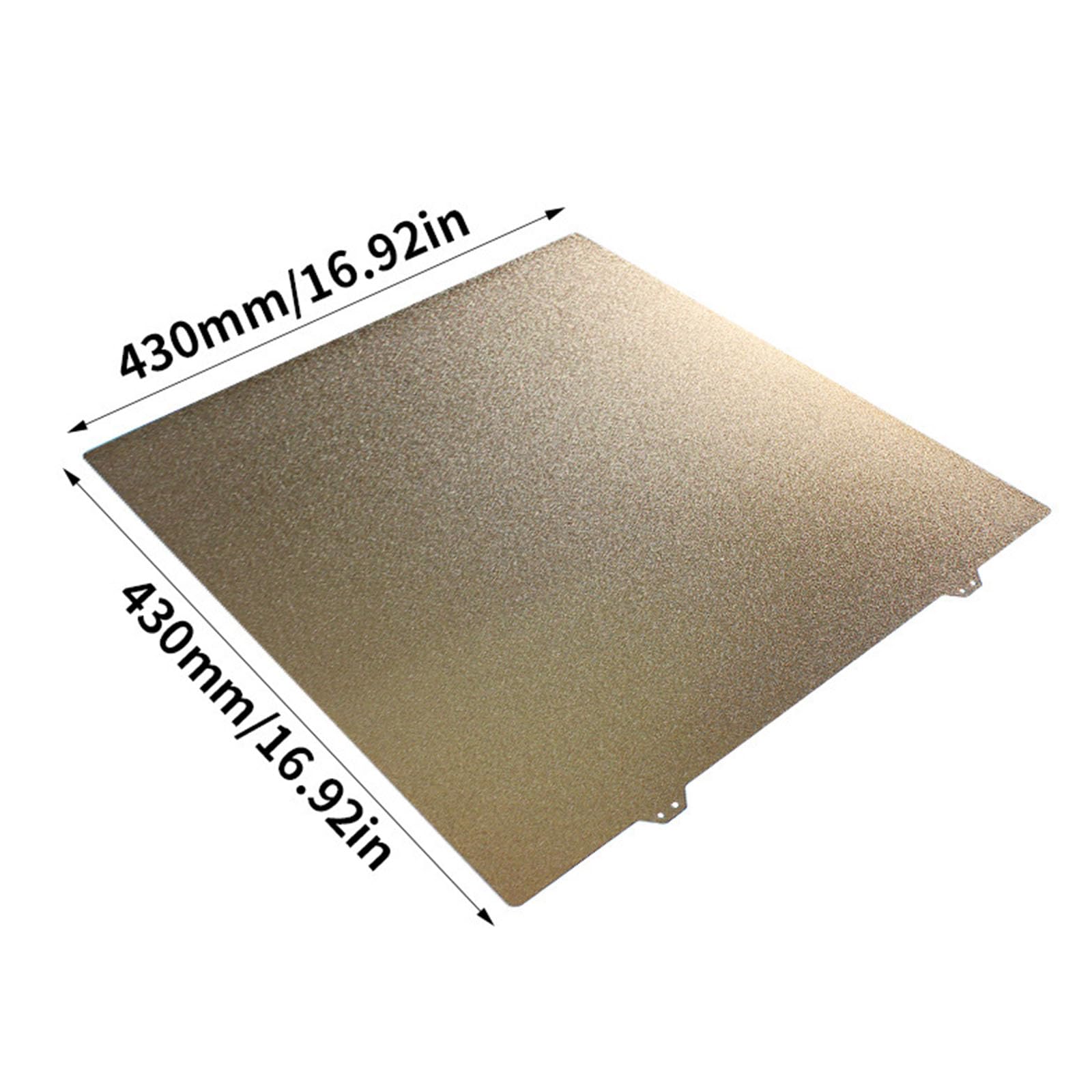 3D Drucker Heizbett Bauplatte 430 x 430 mm, kratzfestes, Flexibles Federstahlblech zum einfachen Entfernen des Modells, doppelseitiges Druckbett