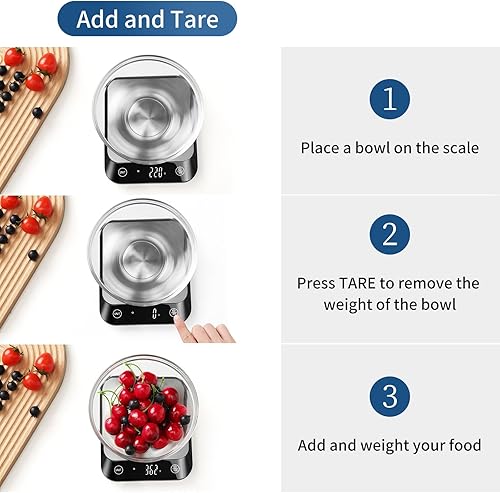 Miniatura 7 de Vitafit Báscula digital de cocina de alimentos de 22 libras, alta precisión garantizada por la fábrica profesional de pesaje desde 2001, pérdida de