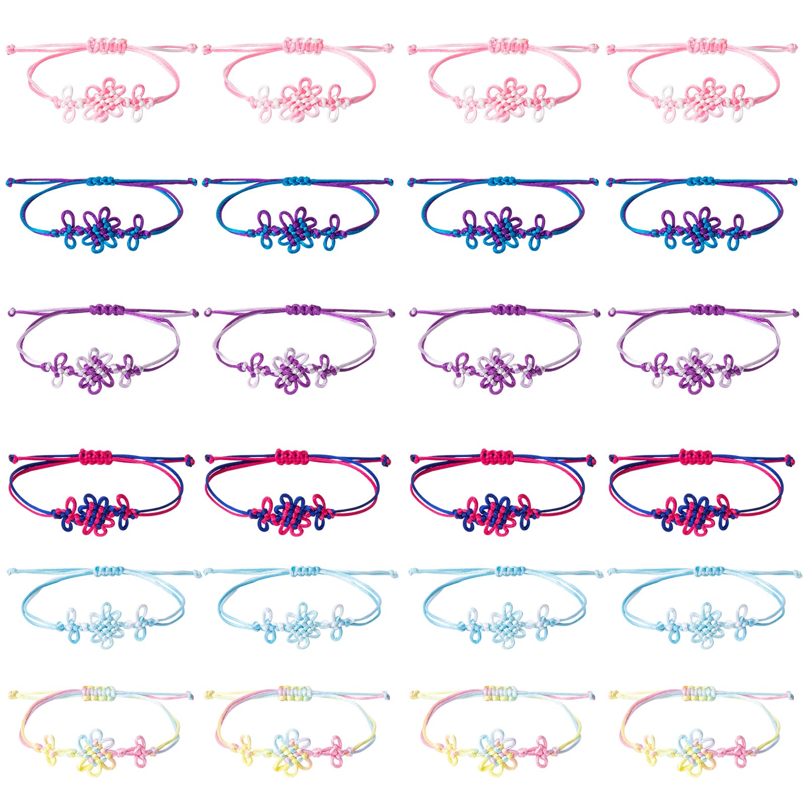 Ayinhov Easter Day Party Favors,24 Pieces Handmade Knot Bracelets,Birthday Decorations Party Supplies, Halloween Costume Merch Gifts Accessories for