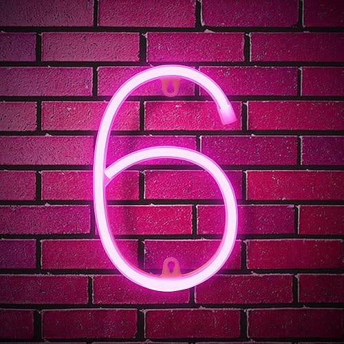 Miniatura 1 de Letrero con luces LED de neón, luces de neón decorativas para pared, color blanco cálido, rosa, azul, alfabeto, letra de la A a la Z y 0 a 9 (rosa)