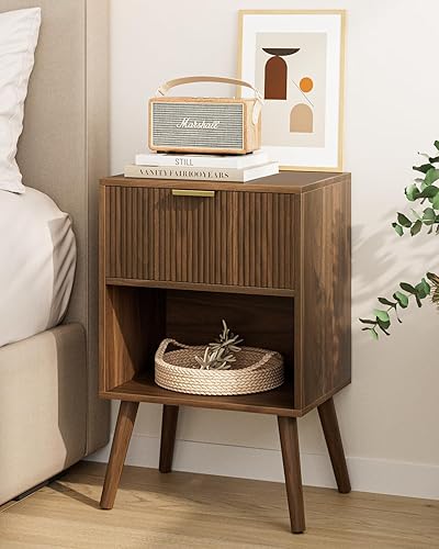 Miniatura 1 de Mesita de noche, mesa auxiliar pequeña, mesita de noche con cajón, mesita de noche moderna, mesa auxiliar para dormitorio, sala de estar (a rayas de