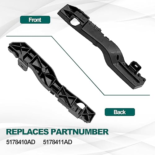 Miniatura 3 de Juego de soporte de parachoques delantero  Par izquierdo y derecho para D0dge Journey 2009-2020  Reemplaza 5178411AD, 5178410AD, CH1032105,