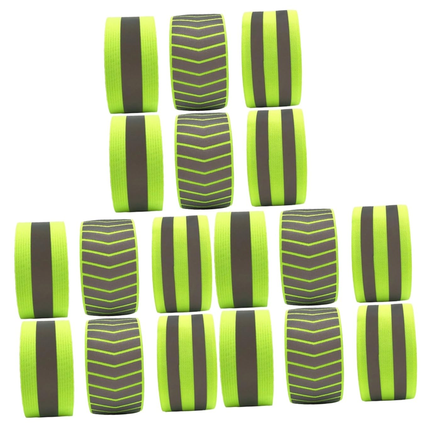 Sosoport 18stücke Teiliges Reflektierende Sicherheitsarmbänder Für Outdoor-aktivitäten Fluoreszierende Armbänder Grün Elastisch Und Vielseitig Einsetzbar Für Joggen Radfahren Wandern