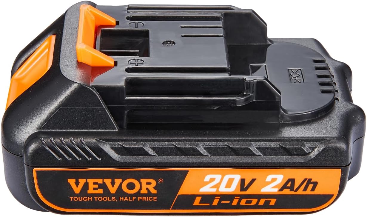 VEVOR 20V 2.0Ah Lithium-Ion Battery - High-Capacity Replacement Battery Pack for Power Tools Batteries, Compatible with 20V Cordless Power Tools