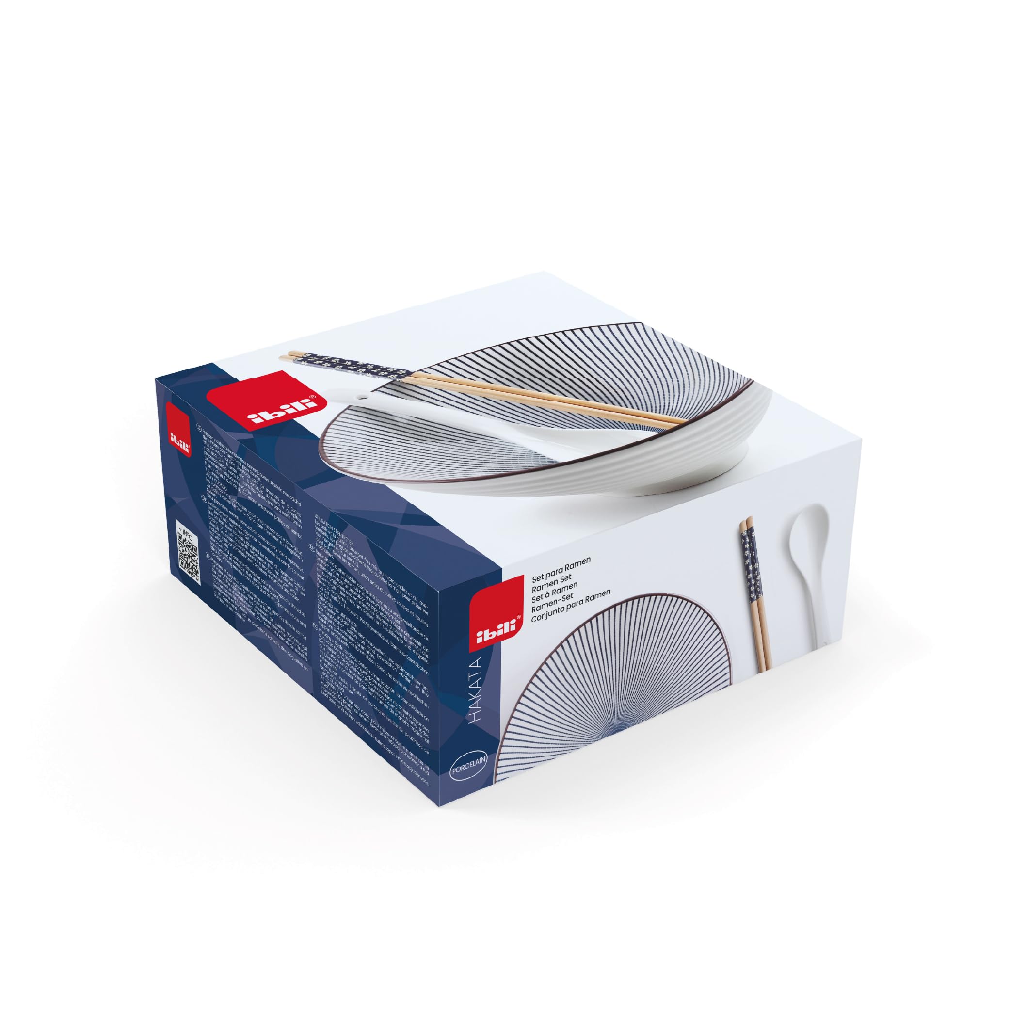 Set Per Ramen Sapporo IBILI - Ciotola 1,15L + Cucchiaio + 2 Bacchette | Porcellana Per Microonde - Foto 4
