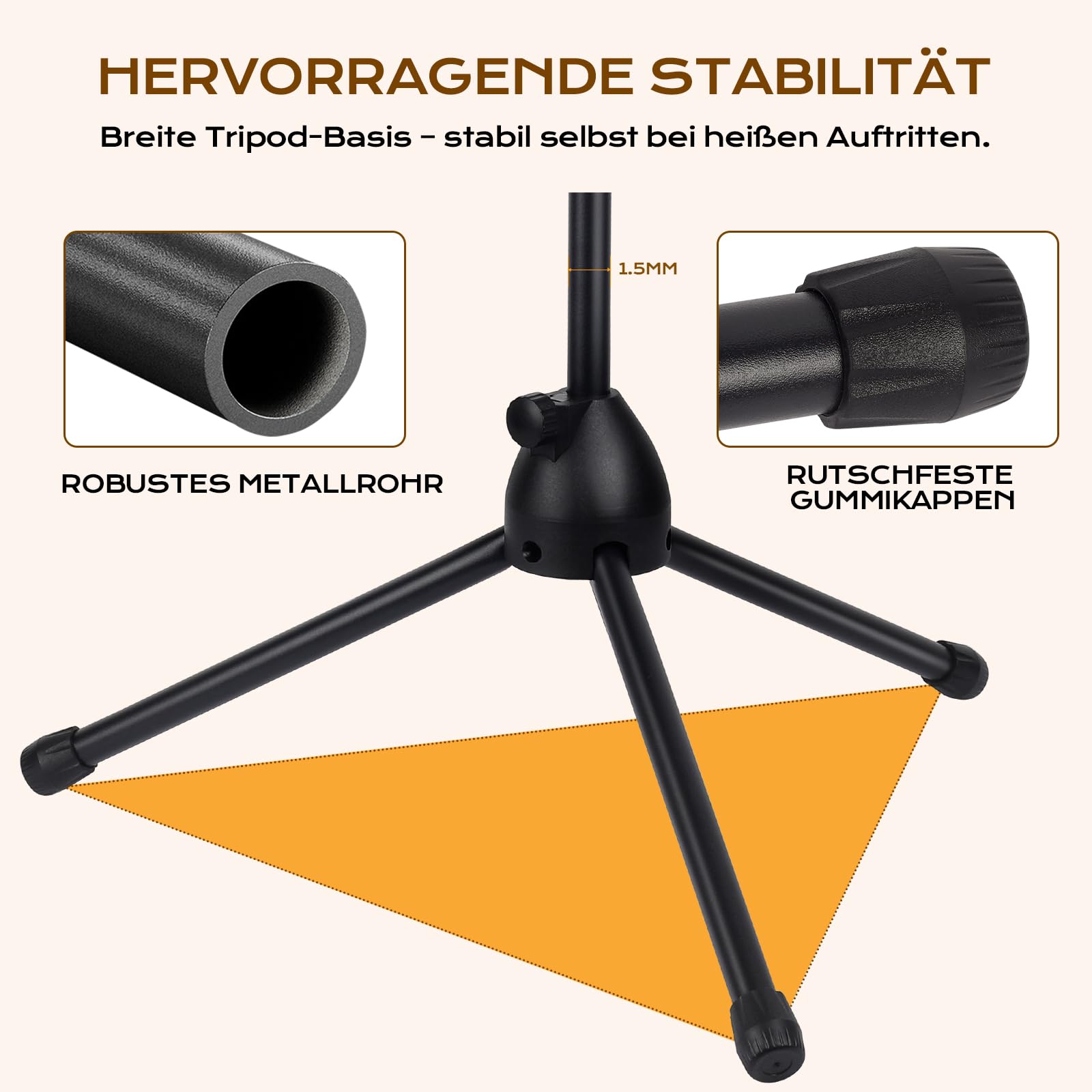 Doppeltes Mikrofonständer Einstellbare 80-180cm Mikrofonstativ Mikrofon Ständer mit 2 Mikrofonklemmen Einen mit Schwenkarmen Tragbar & Faltbar Stabilen Stand für Singen Studio Rundfunk (80-180cm)