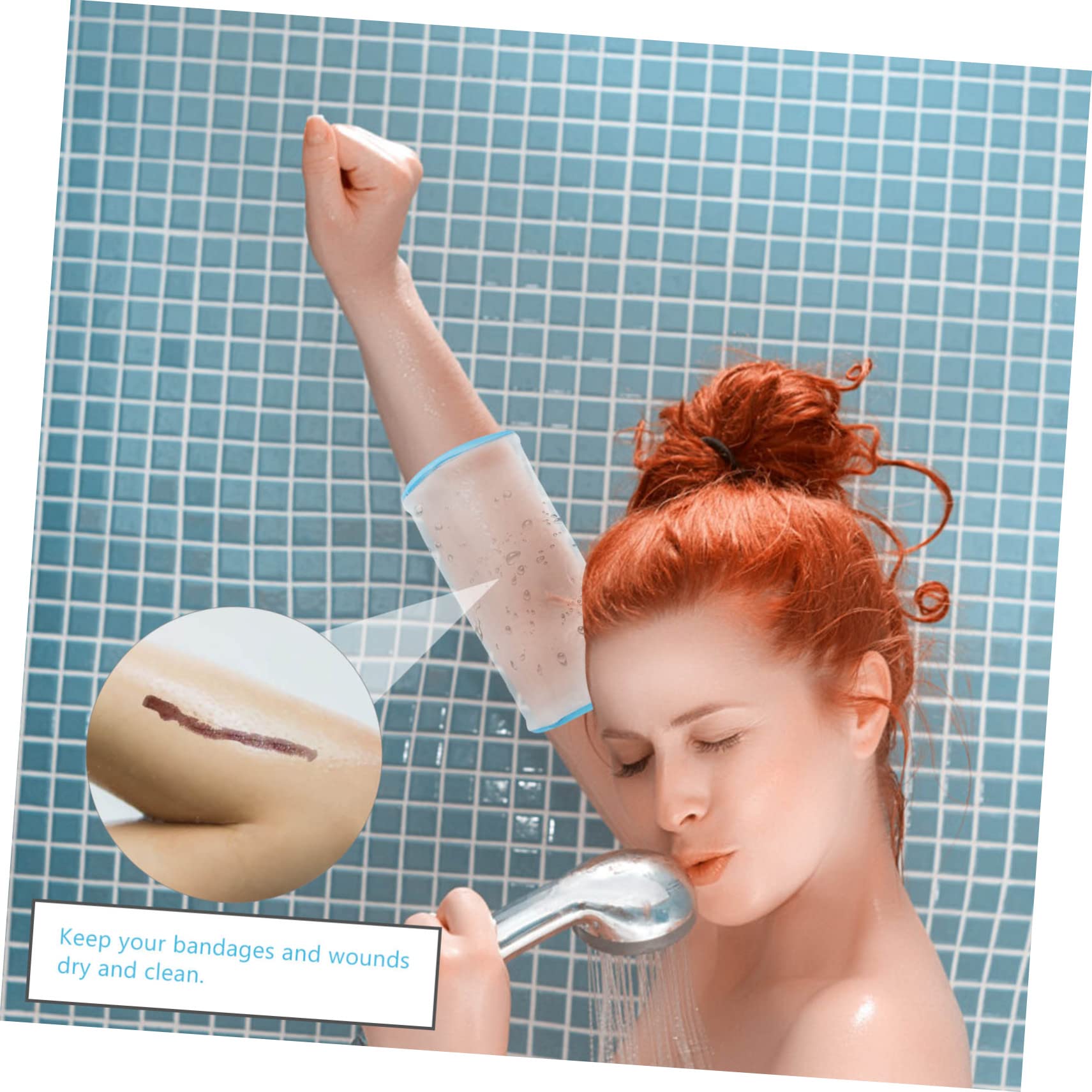 Healeved 3pièces Housse De Étanche Réutilisable Pour Bras Supérieur Imperméable Pour Coude Après Opération Accessoire Pratique Pour