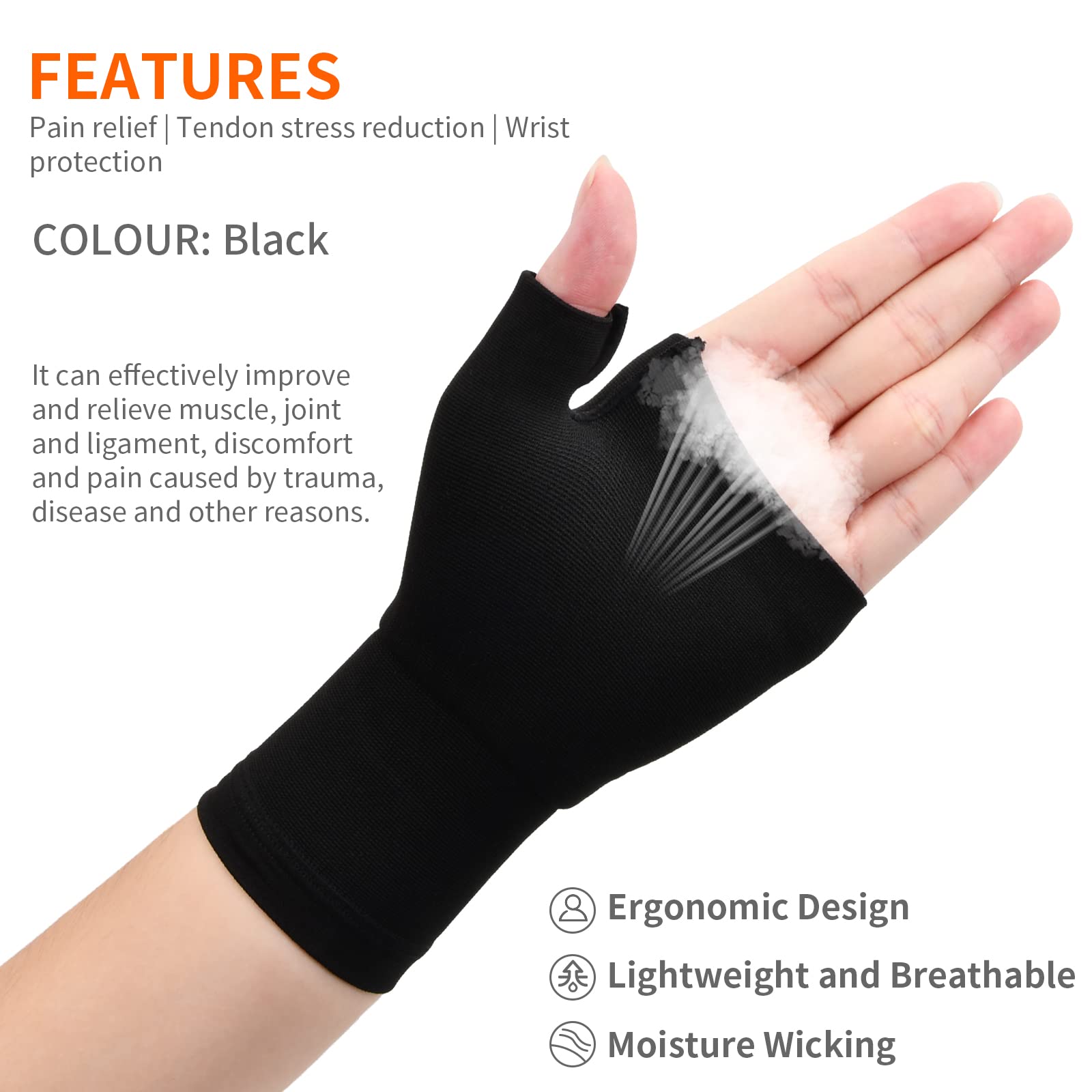 Lot De 2 Paires De Bandages De Poignet Pour Homme Et Femme