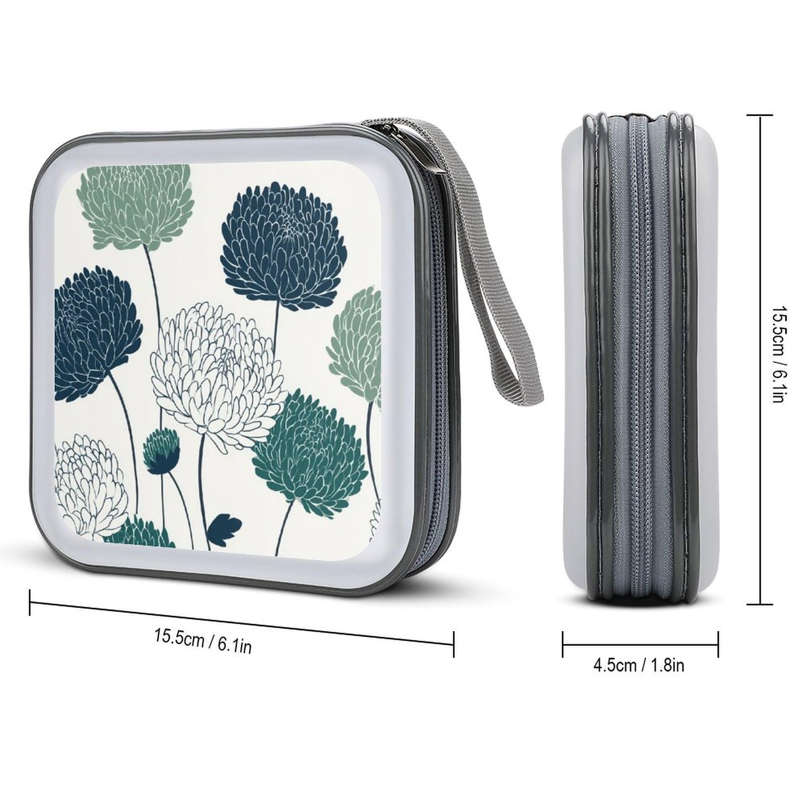 Chrysanthemum Flowers Simple CD Case DVD Storage Case Portable