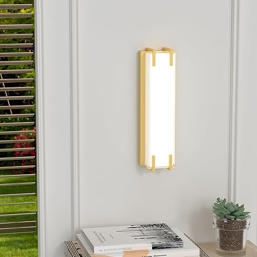 Miniatura 6 de Aplique de pared LED, lámpara de pared con acabado de níquel cepillado y pantalla blanca lechosa, apliques LED de iluminación de pared de 4000 K